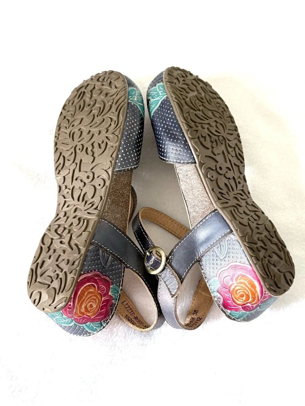 L'Artiste by The Spring Step Lizzie-Rose Wedge Sandals US7.5-8
